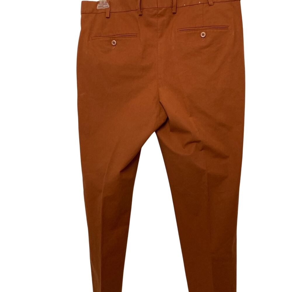 Express Extra Slim Rust Red Khaki Straight Tapered Leg Chino Pants - Picture 2 of 9
